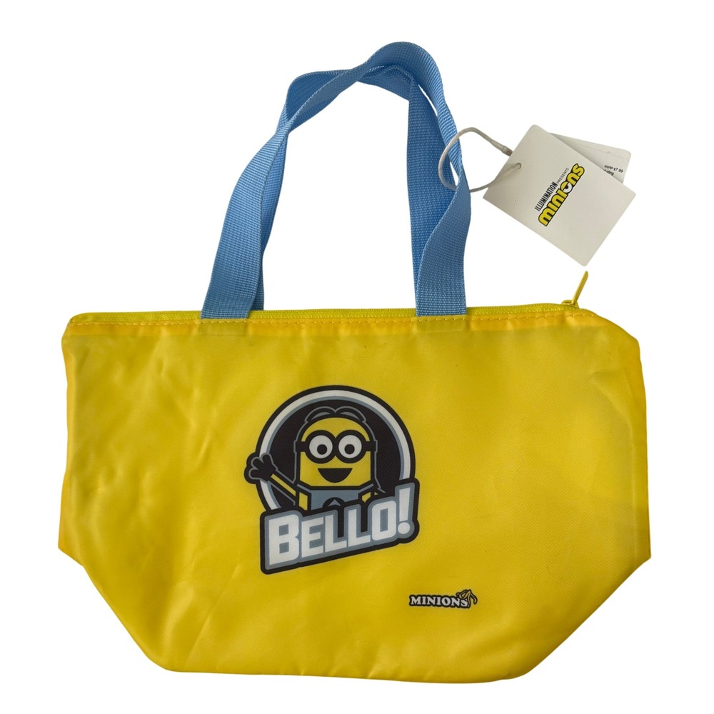 Miniso Minions Collection Trapezoid Bento Bag Yellow Insulated Lunch Tote NEW
